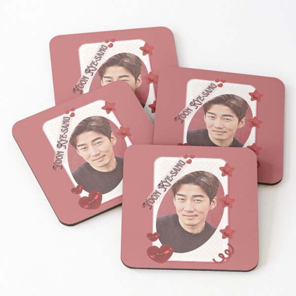 Item preview, Yoon Kye-sang Korean Actor Kdrama Group Card Red Aesthetic Collage Design designed and sold by AJUNICE STUDIO.