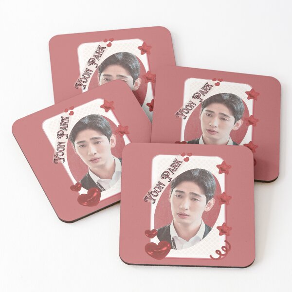 Item preview, Yoon Park Korean Actor Kdrama Group Card Red Aesthetic Collage Design designed and sold by AJUNICE STUDIO.