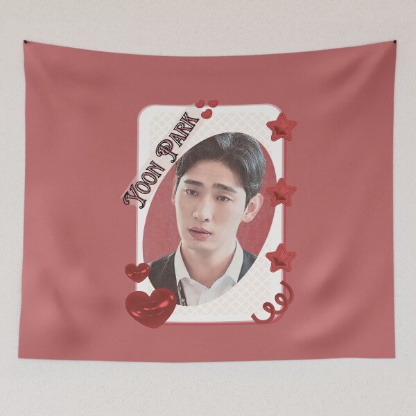 Item preview, Yoon Park Korean Actor Kdrama Group Card Red Aesthetic Collage Design designed and sold by AJUNICE STUDIO.