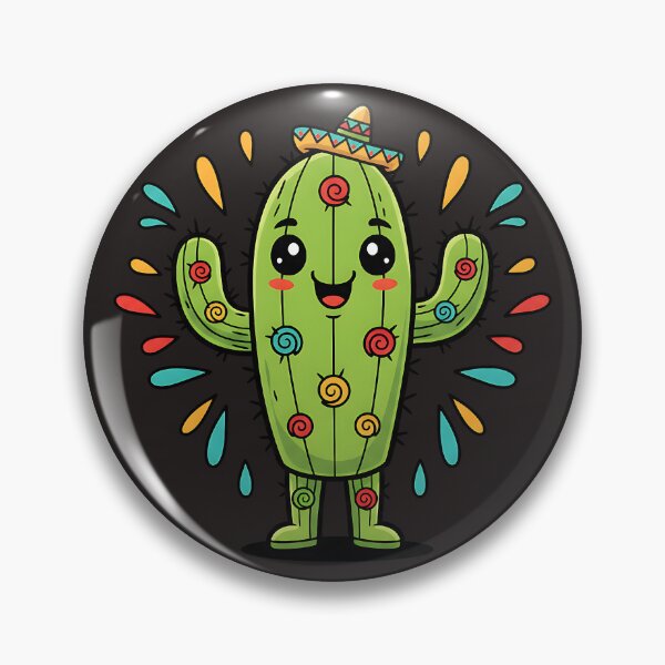 Item preview, Festive Cartoon Cactus with Sombrero and Spirals designed and sold by AwesomeBeyondLimits.