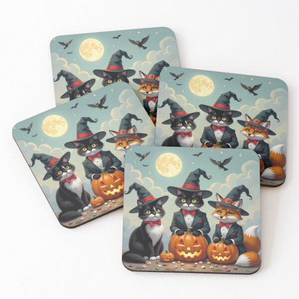 Item preview, Whimsical Halloween Companions – Elegance meets pumpkin magic designed and sold by FotoworldEdel.