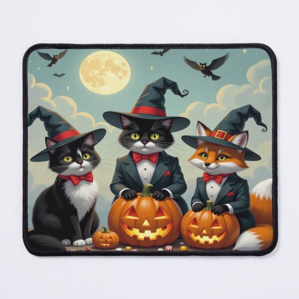 Item preview, Whimsical Halloween Companions – Elegance meets pumpkin magic designed and sold by FotoworldEdel.