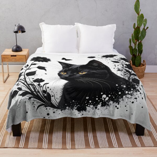 Artikelvorschau, Nocturne Feline – Schwarze Katze in Blüte entworfen und verkauft von MoonHollow.