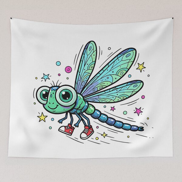 Item preview, Dragonfly with Sneakers and Sparkling Wings designed and sold by AwesomeBeyondLimits.
