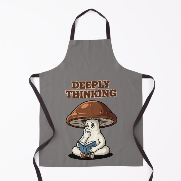 Item preview, Deeply Thinking Mushroom – Funny Philosophical Cartoon Design for Smart Minds designed and sold by hn79.