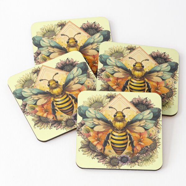 Item preview, Buzz in Bloom – Geometric Bee & Floral Design designed and sold by Flower Magic .