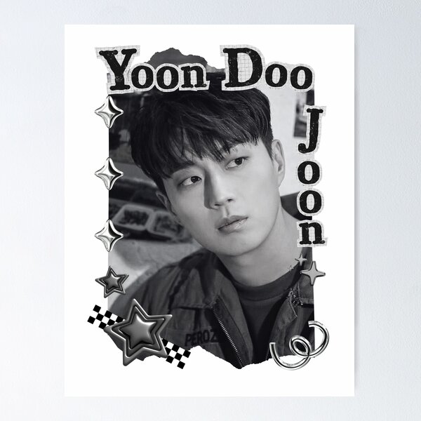 Item preview, Yoon Doo-joon Korean Actor Kdrama Group Black and White Collage Digital Art Portrait designed and sold by AJUNICE STUDIO.
