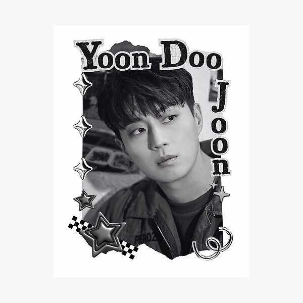 Item preview, Yoon Doo-joon Korean Actor Kdrama Group Black and White Collage Digital Art Portrait designed and sold by AJUNICE STUDIO.