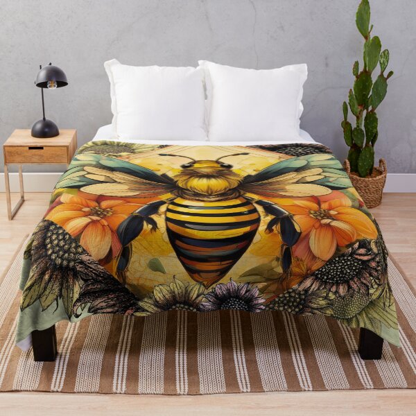 Item preview, Buzz in Bloom – Geometric Bee & Floral Design designed and sold by Flower Magic .