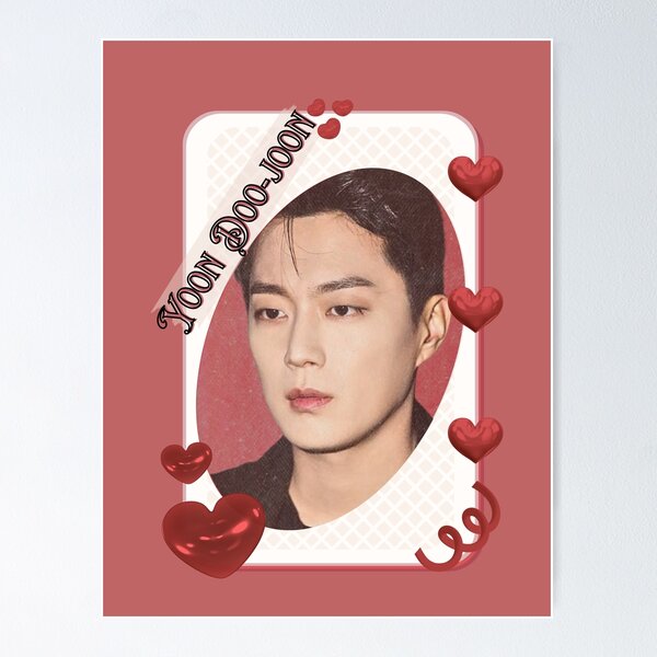 Item preview, Yoon Doo-joon Korean Actor Kdrama Group Card Red Aesthetic Collage Design designed and sold by AJUNICE STUDIO.