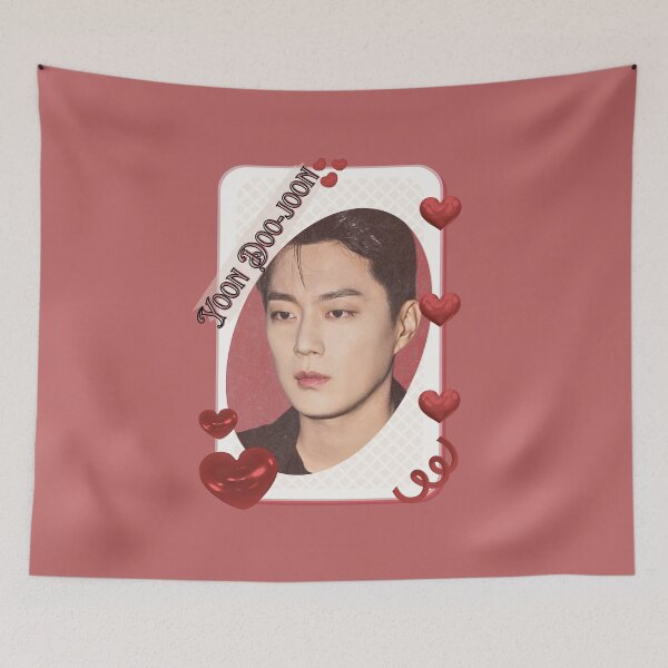Item preview, Yoon Doo-joon Korean Actor Kdrama Group Card Red Aesthetic Collage Design designed and sold by AJUNICE STUDIO.
