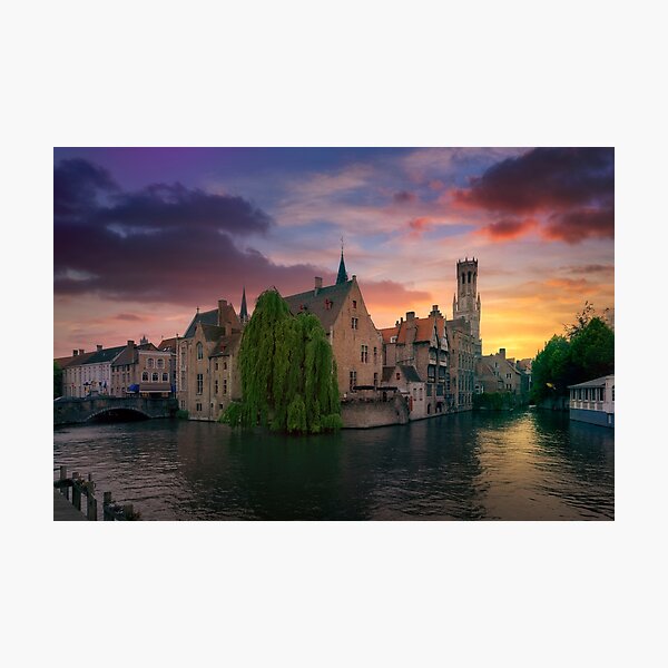 Item preview, Bruges Sunset Over Rozenhoedkaai Canal designed and sold by Stefano Orazzini.