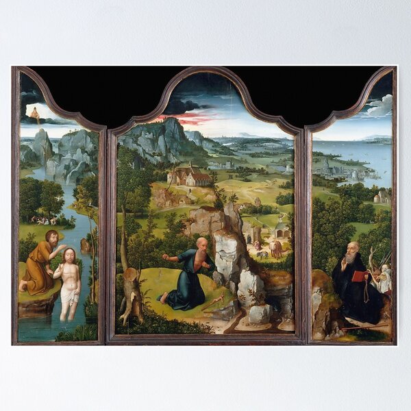 Item preview, Medieval religious Christian Triptych artwork designed and sold by Vintage Designs +.