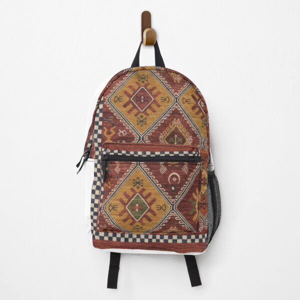 Item preview, Vintage Terracotta Red Tribal Geometric Diamond Rug Pattern designed and sold by designwiss.