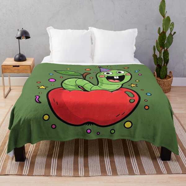 Item preview, Party Worm in Apple – Cute Cartoon Celebration designed and sold by AwesomeBeyondLimits.