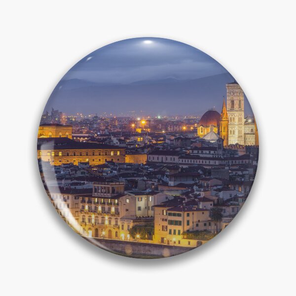 Item preview, Florence Skyline with Duomo and Palazzo Vecchio at Blue Hour designed and sold by Stefano Orazzini.