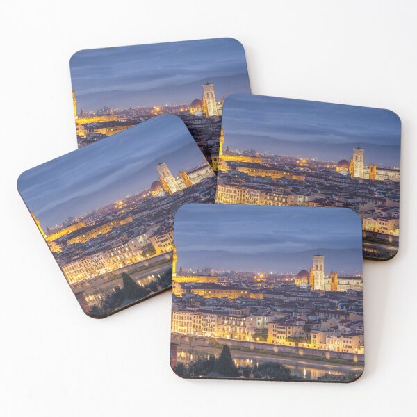 Item preview, Florence Skyline with Duomo and Palazzo Vecchio at Blue Hour designed and sold by Stefano Orazzini.