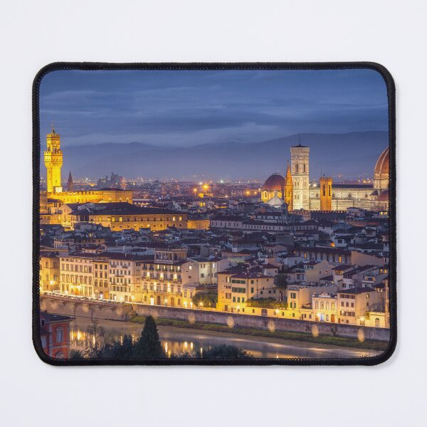 Item preview, Florence Skyline with Duomo and Palazzo Vecchio at Blue Hour designed and sold by Stefano Orazzini.