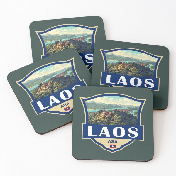 Item preview, Laos Illustration Retro Badge designed and sold by KrisSidDesigns.