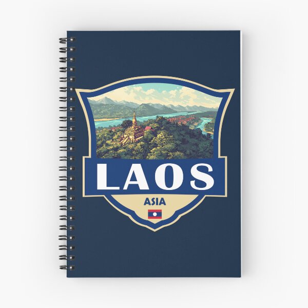 Item preview, Laos Illustration Retro Badge designed and sold by KrisSidDesigns.