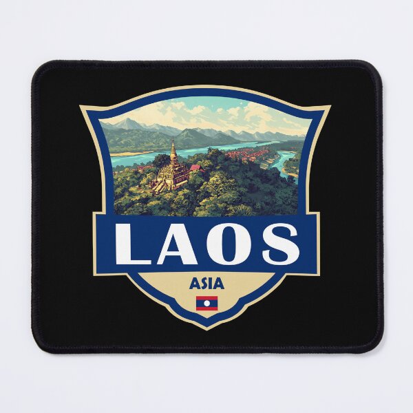 Item preview, Laos Illustration Retro Badge designed and sold by KrisSidDesigns.