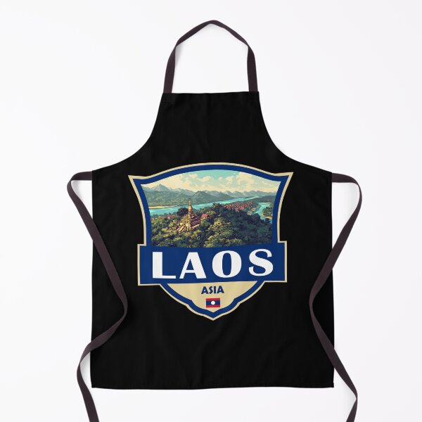 Item preview, Laos Illustration Retro Badge designed and sold by KrisSidDesigns.