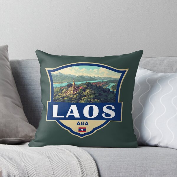 Item preview, Laos Illustration Retro Badge designed and sold by KrisSidDesigns.