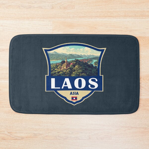Item preview, Laos Illustration Retro Badge designed and sold by KrisSidDesigns.