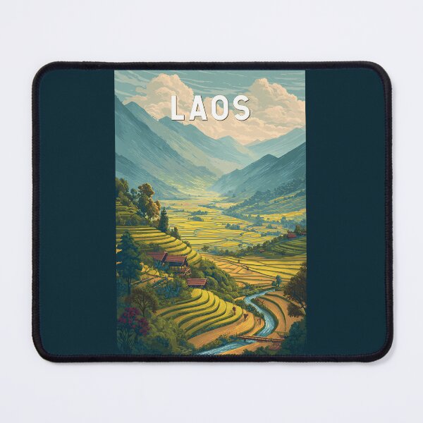 Item preview, Laos Illustration Travel Art Vintage designed and sold by KrisSidDesigns.