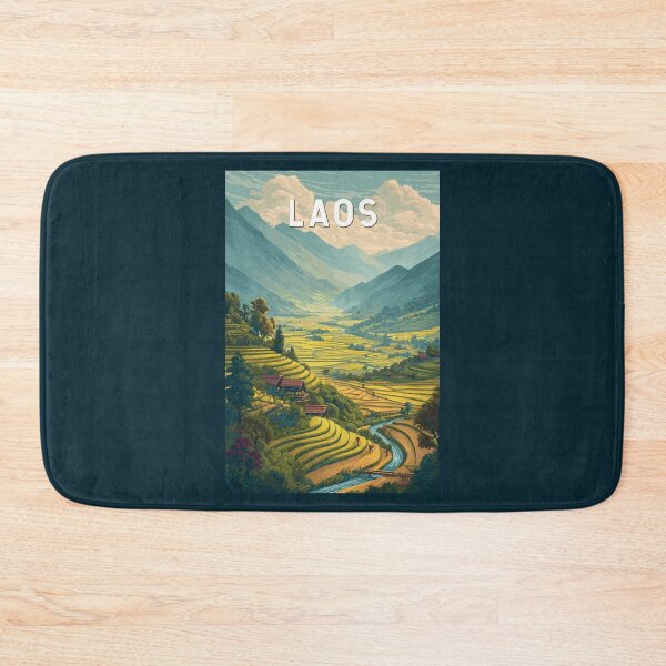 Item preview, Laos Illustration Travel Art Vintage designed and sold by KrisSidDesigns.
