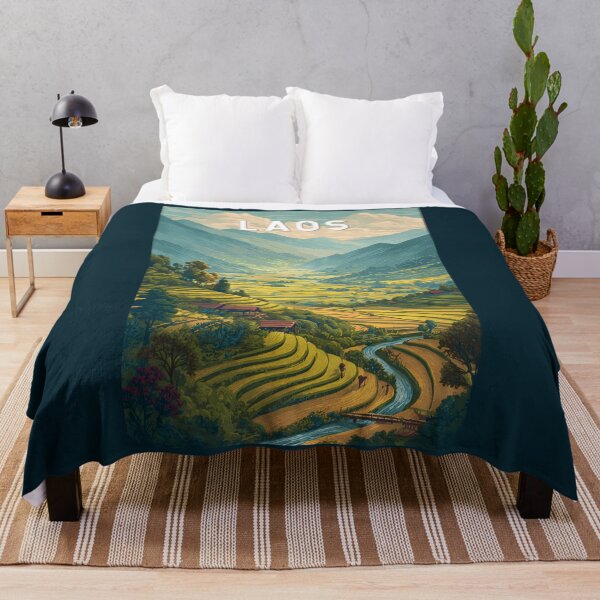 Item preview, Laos Illustration Travel Art Vintage designed and sold by KrisSidDesigns.