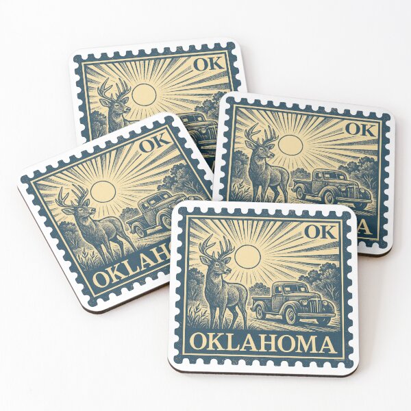 Item preview, Oklahoma Stamp Design – Sunlit Roads & Prairie Majesty designed and sold by Automotive Art by Greg.