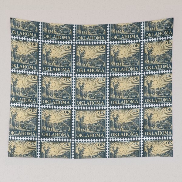 Item preview, Oklahoma Stamp Design – Sunlit Roads & Prairie Majesty designed and sold by Automotive Art by Greg.