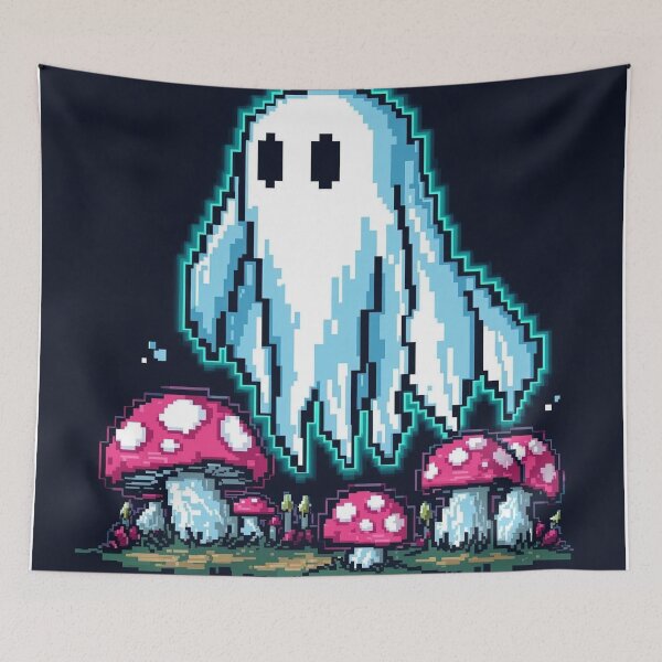 Item preview, Pixel Art Ghost – Retro 8-Bit Neon Glow Gamer Tee designed and sold by Pixel Toad.