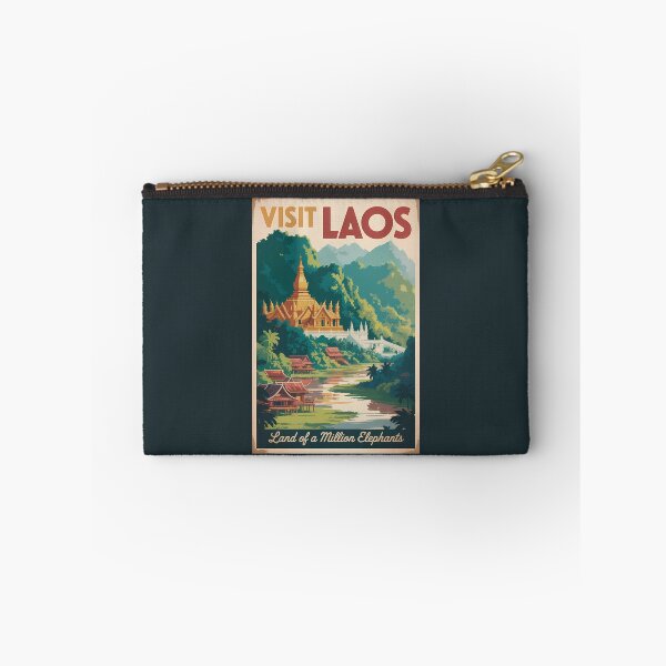 Item preview, Laos Pha That Luang Illustration Travel Art Vintage designed and sold by KrisSidDesigns.