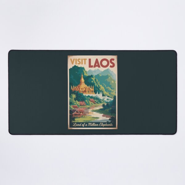 Item preview, Laos Pha That Luang Illustration Travel Art Vintage designed and sold by KrisSidDesigns.