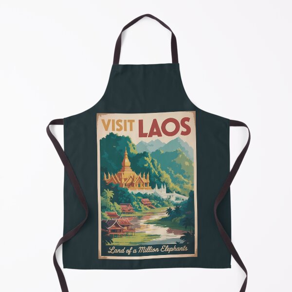Item preview, Laos Pha That Luang Illustration Travel Art Vintage designed and sold by KrisSidDesigns.