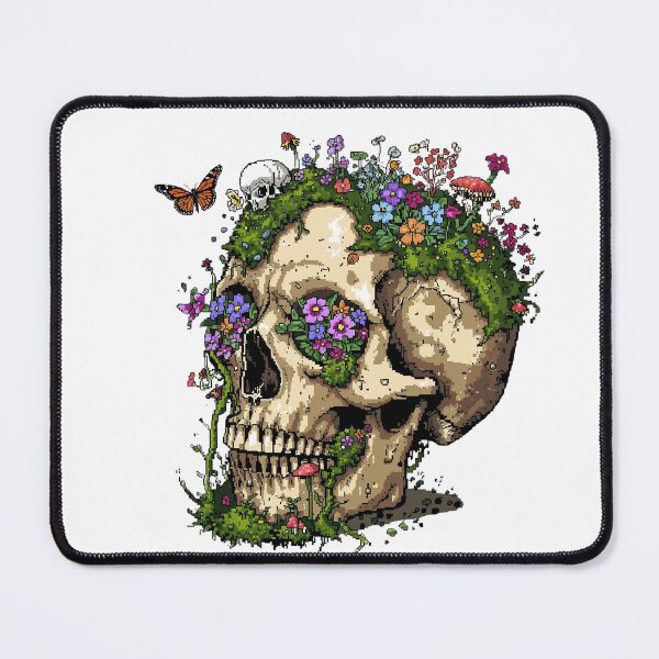 Item preview, Pixel Art Skull Wildflower Tee – Dark Nature designed and sold by Pixel Toad.