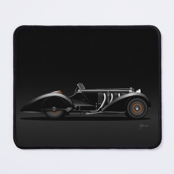 Item preview, 710 SSK Trossi Roadster, black background. designed and sold by Tunstall Illustration.