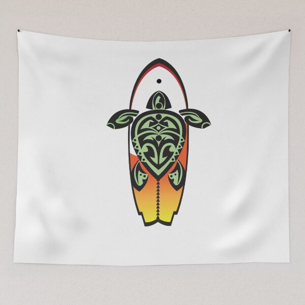 Item preview, Tribal Turtle Tattoo Surfer Dude / Orange and Yellow designed and sold by srwdesign.