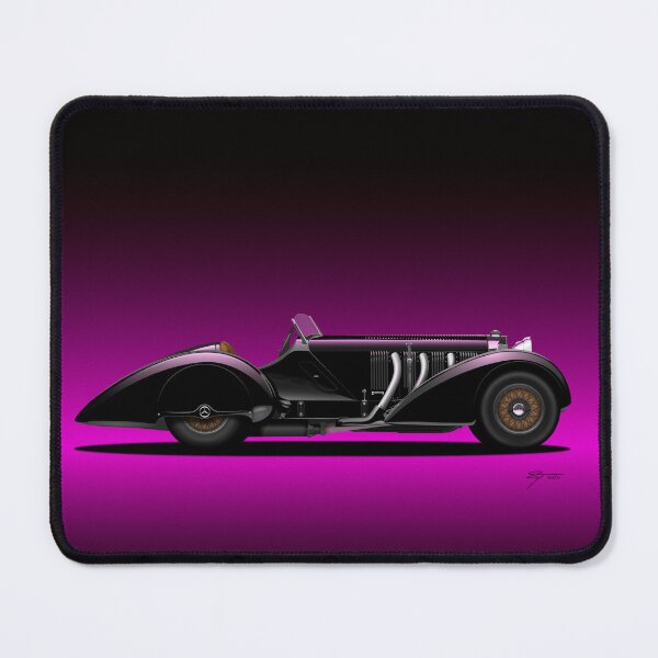 Item preview, 710 SSK Trossi Roadster, Neon Pink background. designed and sold by Tunstall Illustration.