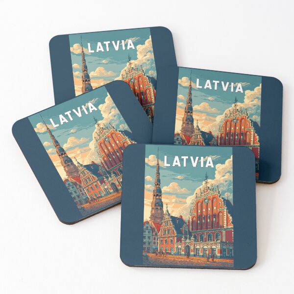 Item preview, Latvia Illustration Travel Art Vintage designed and sold by KrisSidDesigns.