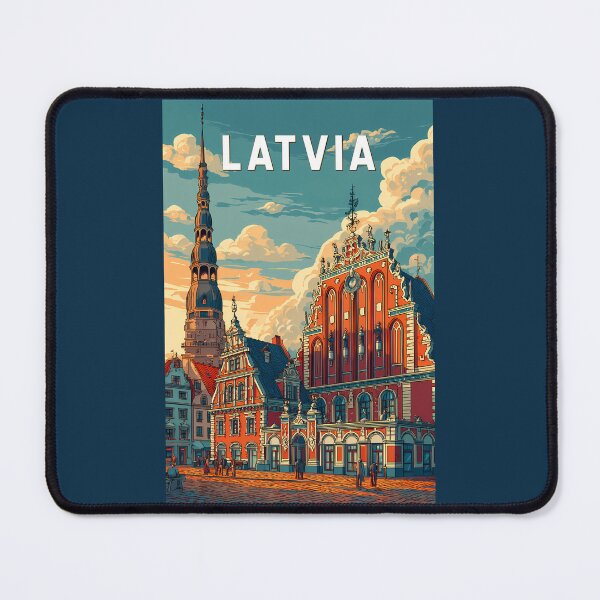 Item preview, Latvia Illustration Travel Art Vintage designed and sold by KrisSidDesigns.