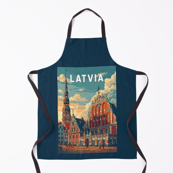 Item preview, Latvia Illustration Travel Art Vintage designed and sold by KrisSidDesigns.