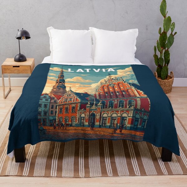 Item preview, Latvia Illustration Travel Art Vintage designed and sold by KrisSidDesigns.