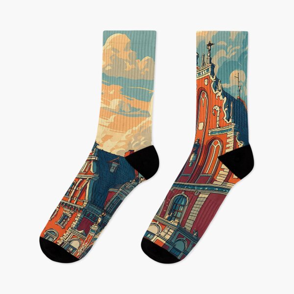 Item preview, Latvia Illustration Travel Art Vintage designed and sold by KrisSidDesigns.