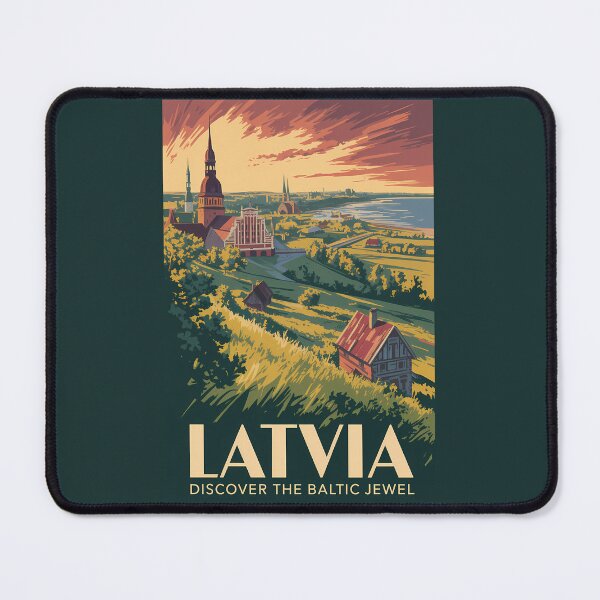 Item preview, Latvia Baltic Sea Illustration Travel Art Vintage designed and sold by KrisSidDesigns.