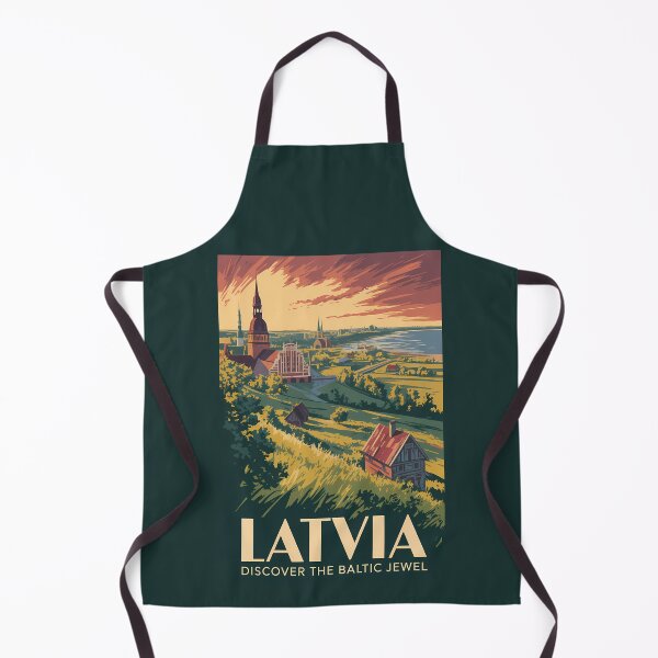 Item preview, Latvia Baltic Sea Illustration Travel Art Vintage designed and sold by KrisSidDesigns.