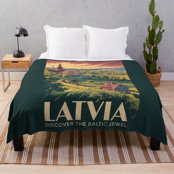 Item preview, Latvia Baltic Sea Illustration Travel Art Vintage designed and sold by KrisSidDesigns.