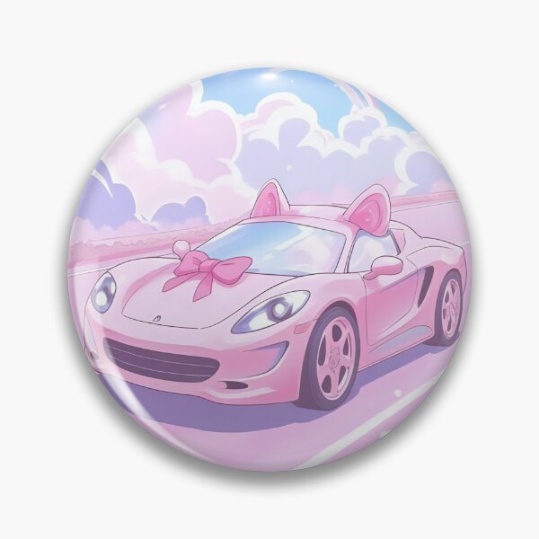Item preview, Cute Pink Kawaii Sports Car with Cat Ears designed and sold by SweetRossel.